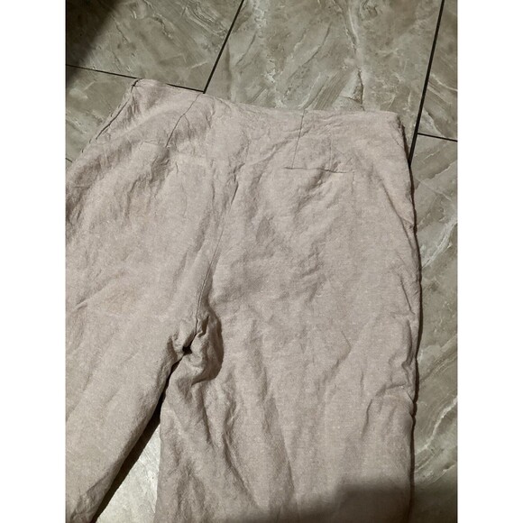 Jason Wu Linen Blend Tan Khaki High Rise Trousers Braid Accent 6 Cropped - Picture 4 of 9